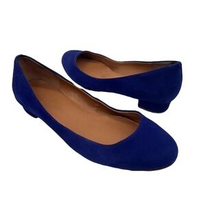 J. Crew Blue Suede Block Heel Ballet Flats Size 6 Women’s